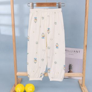 Bubble cotton gauze children's anti-mosquito pants 90-150