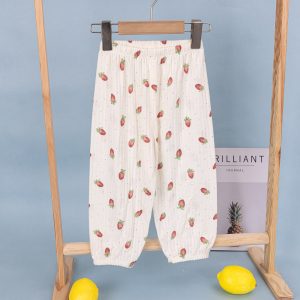 Bubble cotton gauze children's anti-mosquito pants 90-150