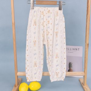 Version 2.0 cotton gauze children's anti-mosquito pants 90-150