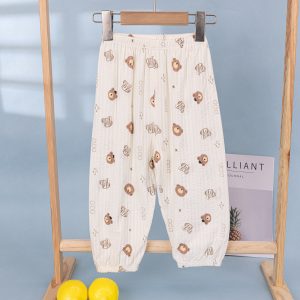 Bubble cotton gauze children's anti-mosquito pants 90-150