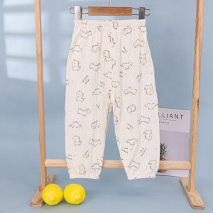 Bubble cotton gauze children's anti-mosquito pants 90-150