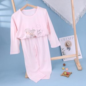 Bamboo cotton air-conditioned clothes (long sleeves and trousers) 130-150