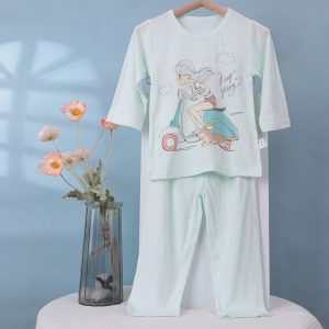 Bamboo cotton air-conditioned clothes (long sleeves and trousers) 90-120