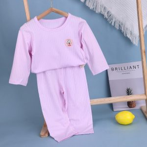 Striped jacquard air-conditioned clothes (long sleeves and trousers) 130-160