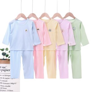 Striped jacquard air-conditioned clothes (long sleeves and trousers) 130-160