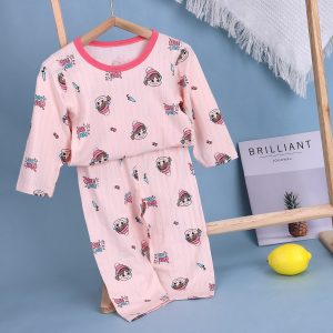 Striped jacquard air-conditioned clothes (long sleeves and trousers) 130-160