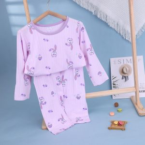 Striped jacquard air-conditioned clothes (long sleeves and trousers) 90-120