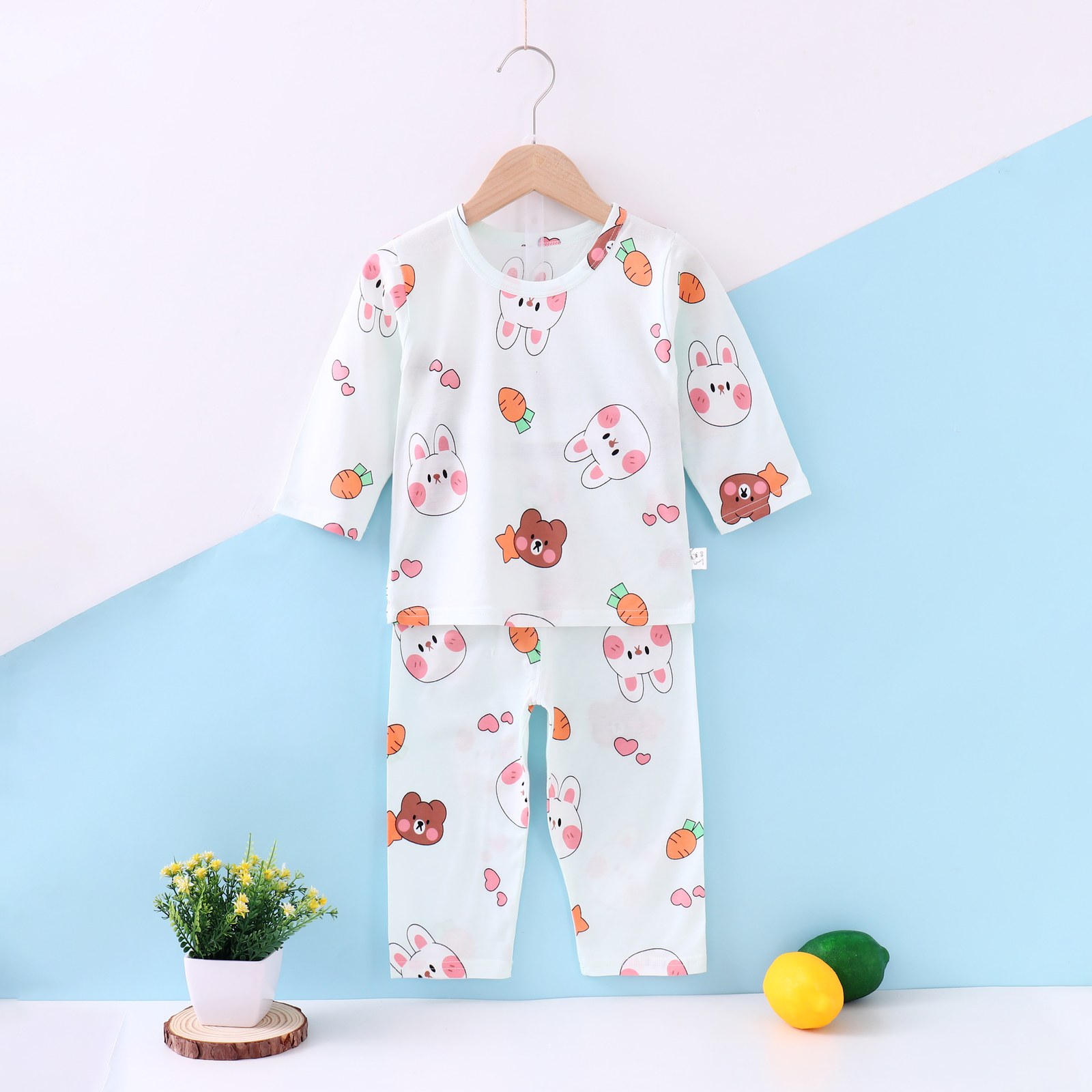 Cool cotton air-conditioned clothes (long sleeves and trousers) 130-160