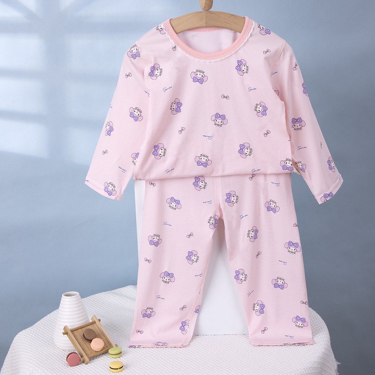 Beautiful cotton air-conditioning clothing 50.3% lyocell 42.2% cotton 7.5% spandex (long sleeves and trousers) 110-140