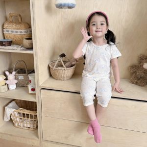 Beautiful cotton air-conditioning clothing 50.3% lyocell 42.2% cotton 7.5% spandex (short-sleeved pants) 90-120