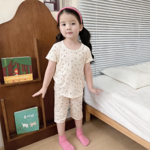 Beautiful cotton air-conditioning clothing 50.3% lyocell 42.2% cotton 7.5% spandex (short-sleeved pants) 90-120