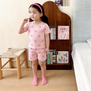 Beautiful cotton air-conditioning clothing 50.3% lyocell 42.2% cotton 7.5% spandex (short-sleeved pants) 90-120