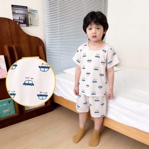 Beautiful cotton air-conditioning clothing 50.3% lyocell 42.2% cotton 7.5% spandex (short-sleeved pants) 100-120