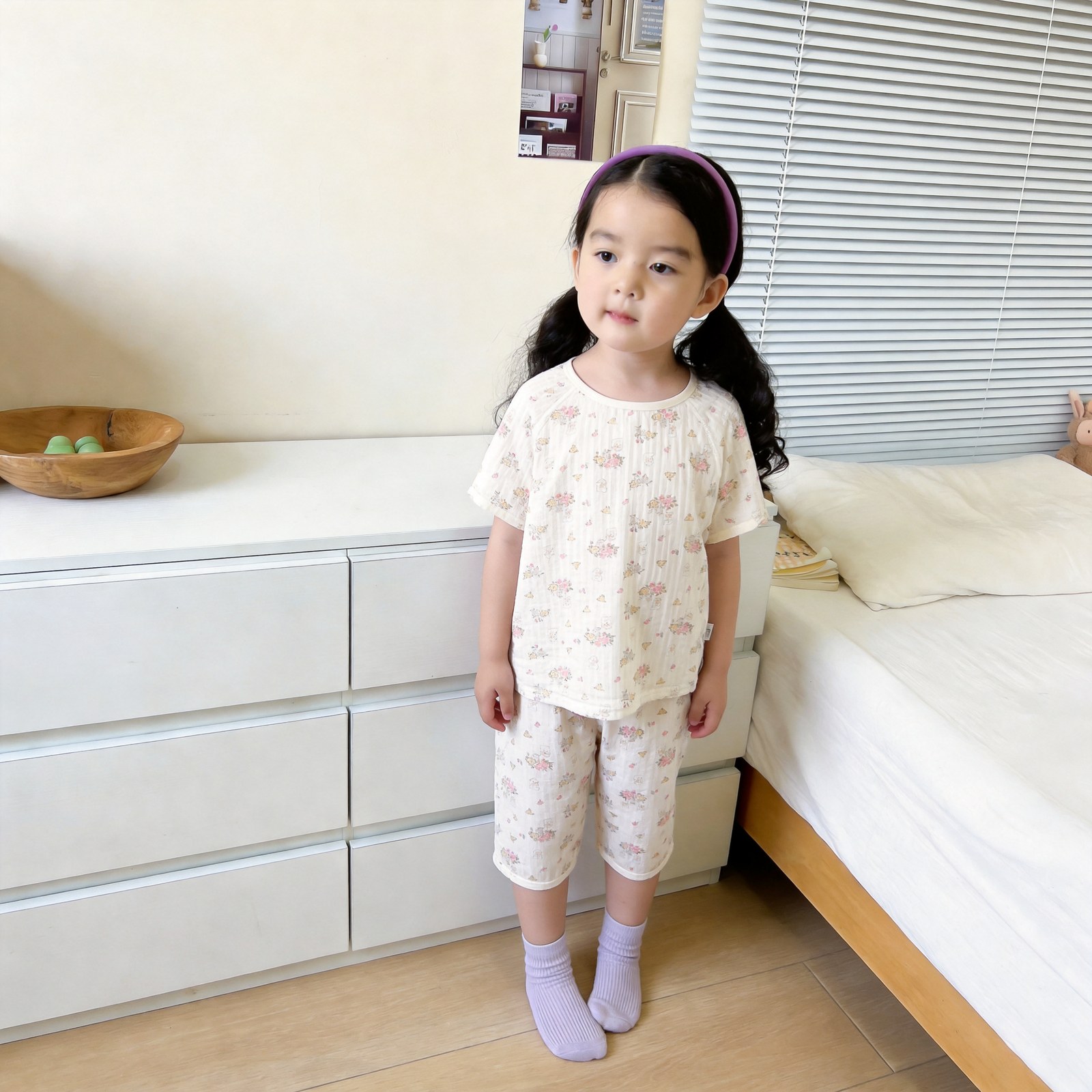 Version 2.0 air-washed cotton yarn home clothes (short-sleeved) 90-130