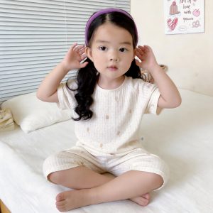 Version 2.0 air-washed cotton yarn home clothes (short-sleeved) 90-130