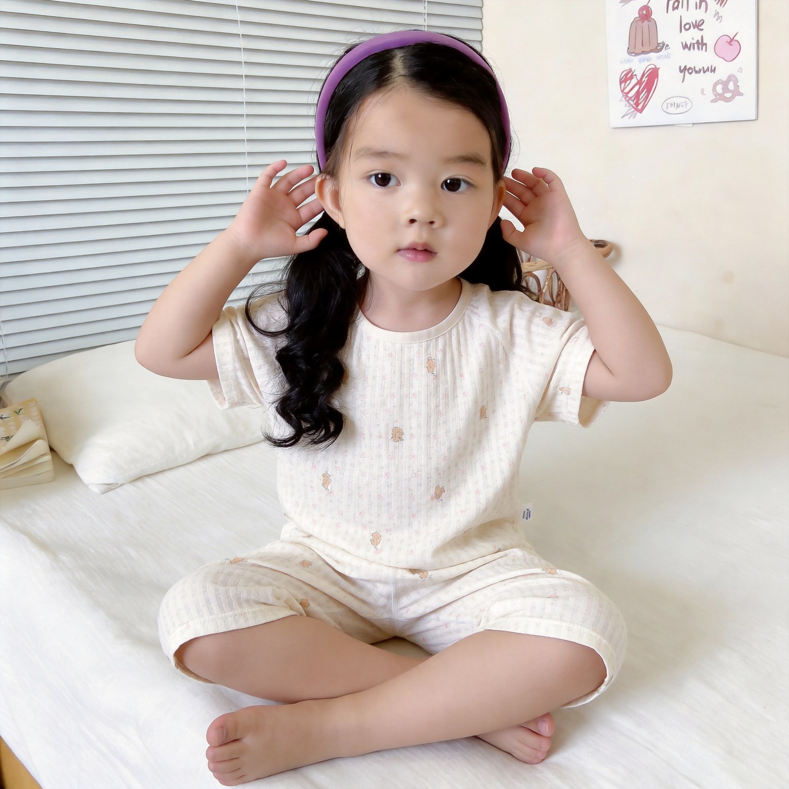 Version 2.0 air-washed cotton yarn home clothes (short-sleeved) 90-130