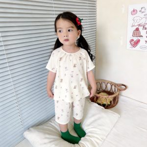 Version 2.0 air-washed cotton yarn home clothes (short-sleeved) 90-130