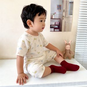 Version 2.0 air-washed cotton yarn home clothes (short-sleeved) 90-130
