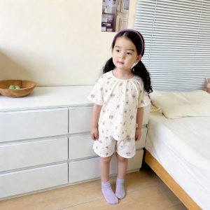 Version 2.0 air-washed cotton yarn home clothes (short-sleeved) 90-130