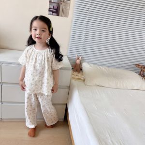 Bubble cotton yarn short-sleeved trousers home clothes