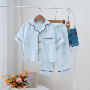 Kids' Air-Cotton Cardigan Loungewear Set - HMFZ-6017