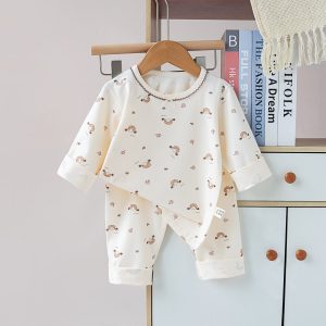 Kids' Printed Stretch-Cotton Loungewear Set - HMFZ-8018