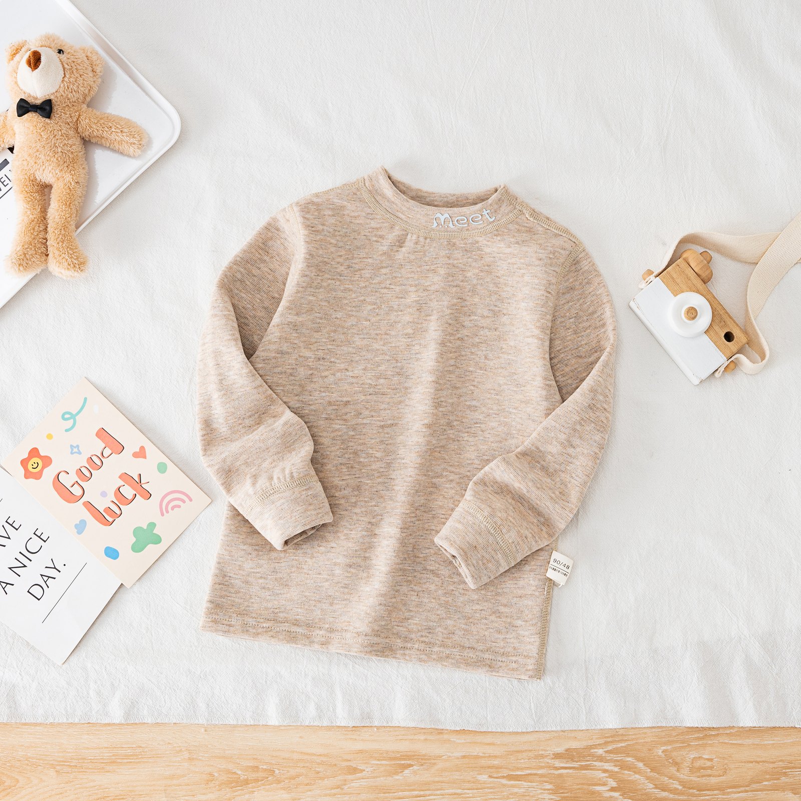 Kids' Multicolour Yarn Silk-Wool Blend Top - HMFZ-8031