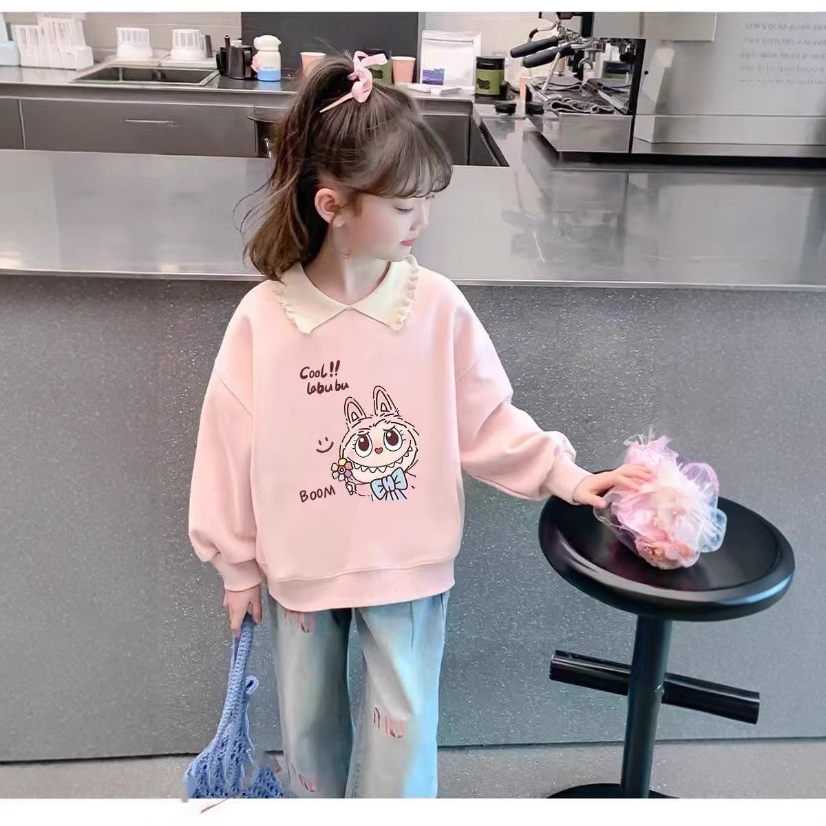Girls' Cartoon Graphic Sweatshirt - RR26-017